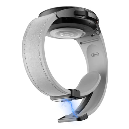 Genuine Leather+silicone Strap for Samsung Galaxy Watch 6 5 7 44mm 40mm 20 Bracelet Galaxy Watch 6 4 Classic 47mm 46mm 43mm 42mm