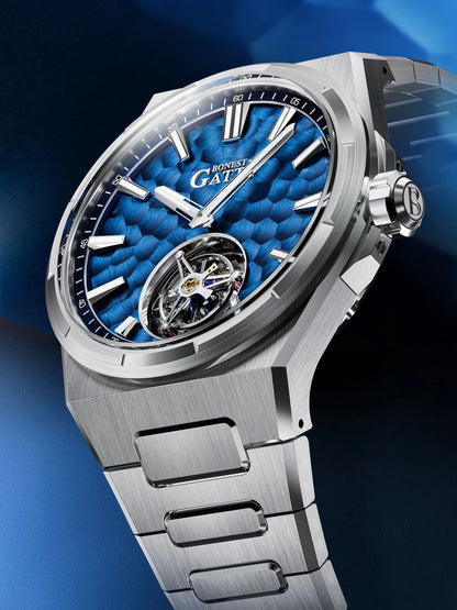 ChronoState BONEST GATTI BG7005 – Montre squelette Tourbillon 43MM | Garde-temps mécanique en verre saphir