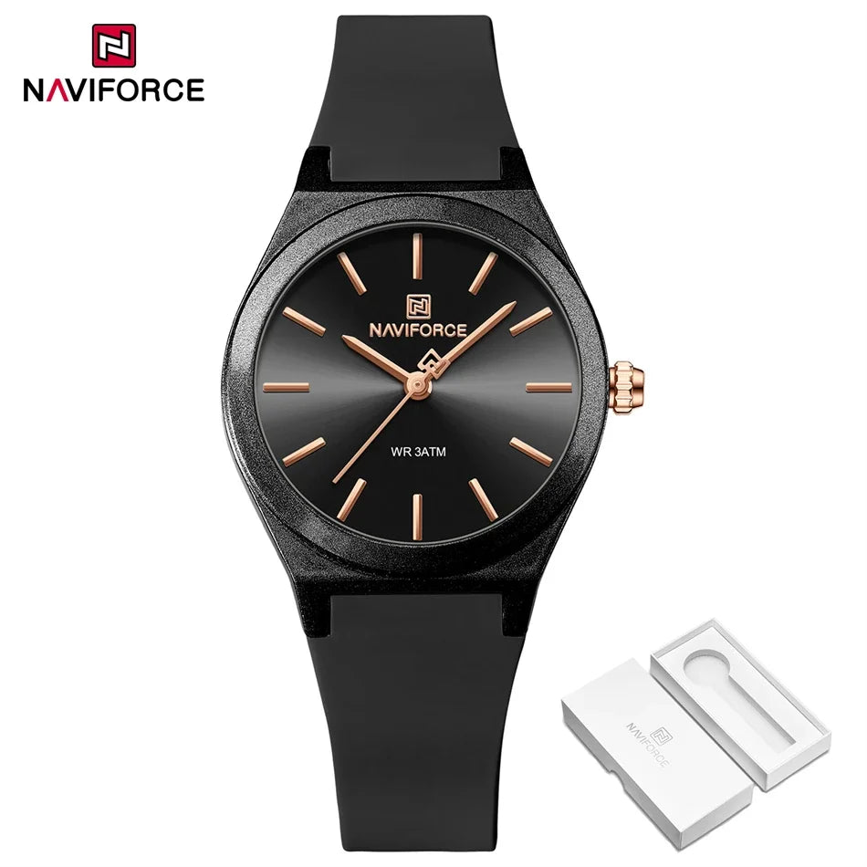 Montres NAVIFORCE NF5056 pour femmes, bracelet en silicone souple de haute qualité