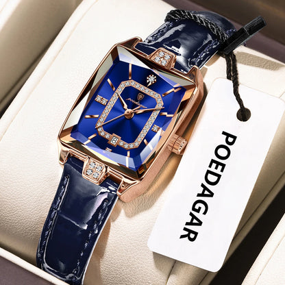 POEDAGAR Original Luxury Women Wristwatch Waterproof Leather Date Woman Watch Elegant High Quality Quartz Women's Watches Reloj