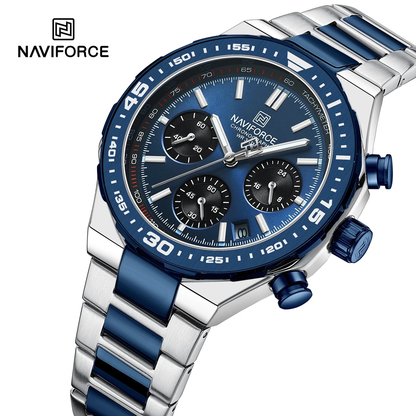 NAVIFORCE NF8049 Stainless Steel Big Face Chronograph