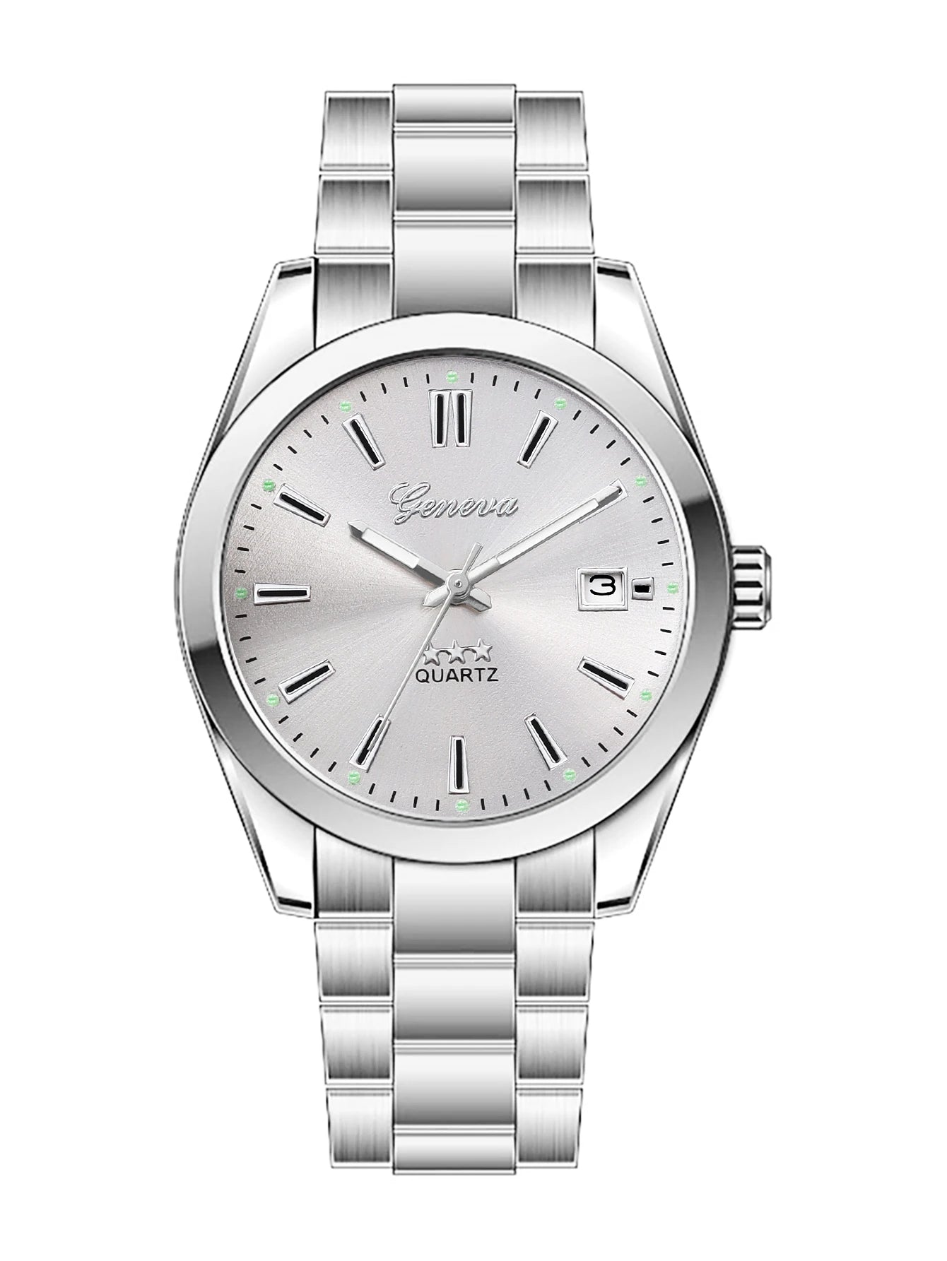 Ladies Quartz Watch Steel Band Design with Calendar Feature Daily Fashion Accessory Birthday Gift without Box