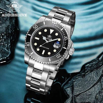 Montre Homme ADDIESDIVE en Acier Inoxydable, Montre Quartz Européenne et Américaine, Décontractée et Étanche pour Sports de Plein Air