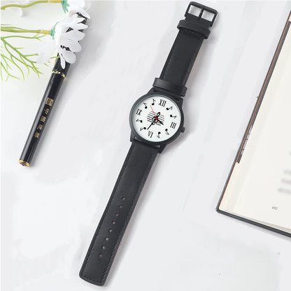 Montres-bracelets à quartz à symbole, Souvenir, Livraison gratuite, Montre-bracelet en or rose pour homme, Cadeau d'expert en musique, Naviforce, Note noire, Argent