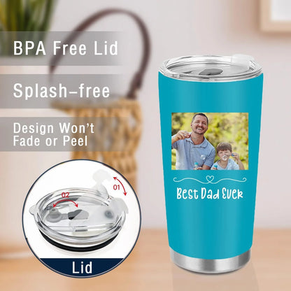 Bouteille d'eau personnalisée avec image et texte pour couple/famille, impression double face, mug de voyage isotherme en acier inoxydable
