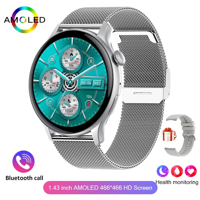 Nouvelle montre intelligente AMOLED True 2026 pour femmes, écran toujours allumé, résolution 466*466 HD, suivi de santé, appels vocaux, NFC, Smartwatch pour femmes