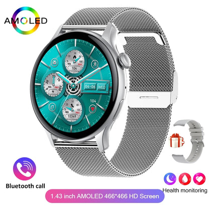 Nouvelle montre intelligente AMOLED True 2026 pour femmes, écran toujours allumé, résolution 466*466 HD, suivi de santé, appels vocaux, NFC, Smartwatch pour femmes