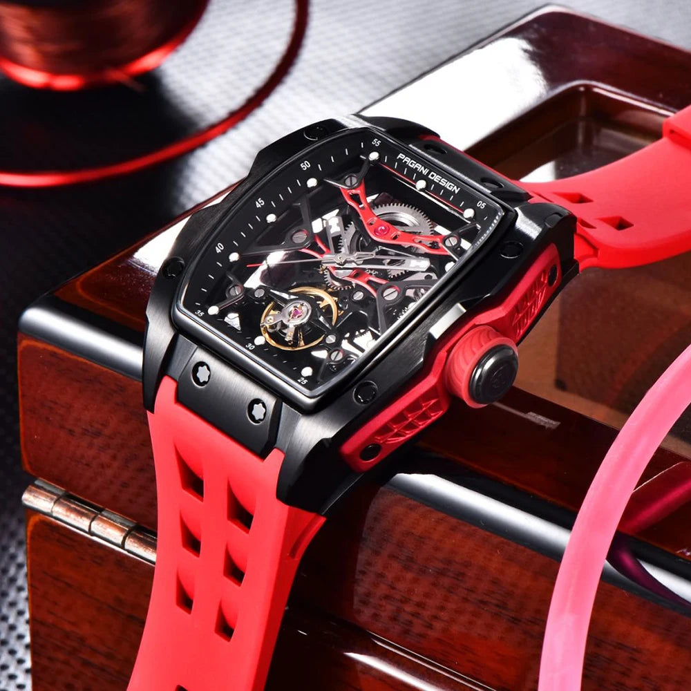 Montre Squelette Automatique ChronoState Obsidian Pulse pour Homme