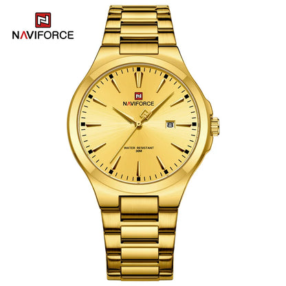 NAVIFORCE – Montres homme tendance au design original, en acier inoxydable, avec calendrier simple, étanches, Relogio Masculino