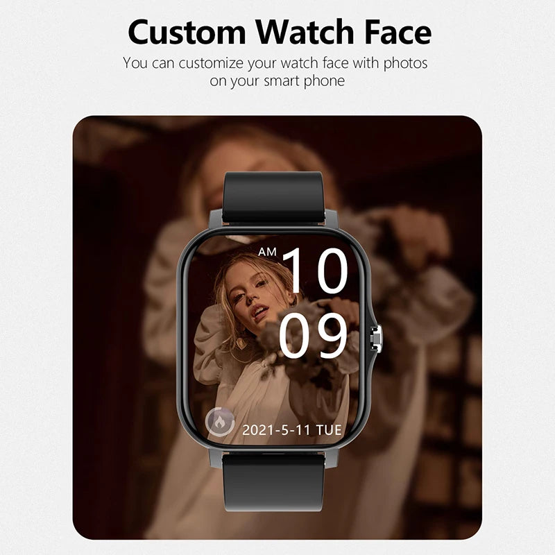 Montre connectée de sport, horloge de fitness, moniteur de santé, montre intelligente étanche, appels Bluetooth pour hommes femmes téléphones IOS Android 2025
