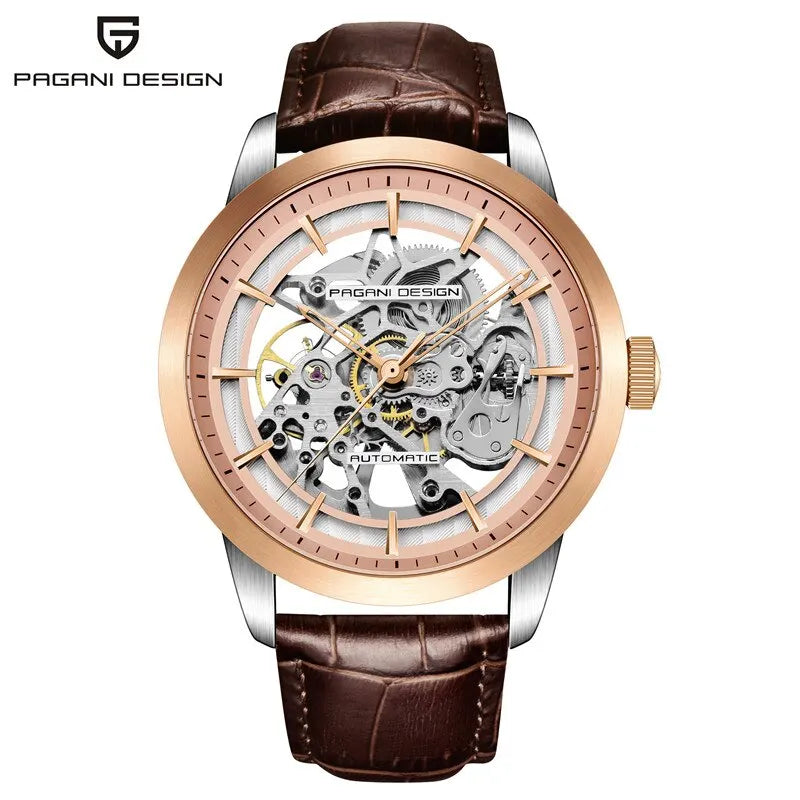 ChronoState Falcon Edge Automatic Skeleton Leather Watch for Men