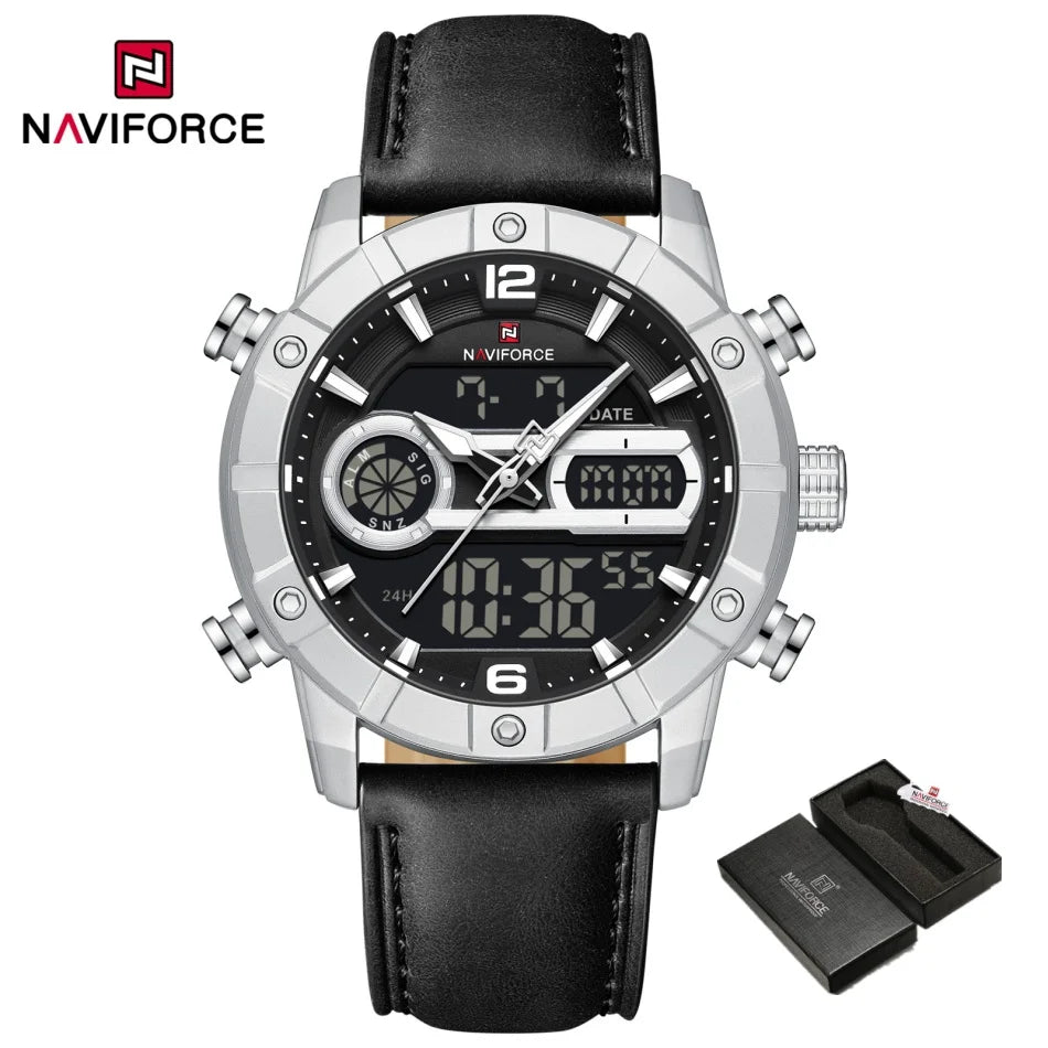 Montre Homme NAVIFORCE Tendance Sport Étanche Alarme Compte à Rebours Affichage Calendrier Automatique Marque de Luxe Montre Quartz Originale Homme