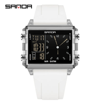 SANDA Luxury Brand Digital Watch for Men Women Square Dial Sport Waterproof Watches Man LED Pointer Display Relogios Masculino