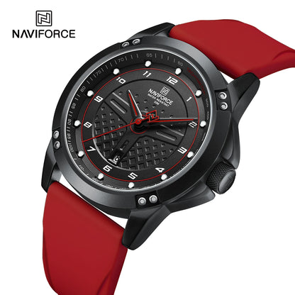 NAVIFORCE Montre-bracelet à quartz décontractée Montre homme étanche tendance Bracelet en silicone sportif Montre homme lumineuse Relogio Masculino