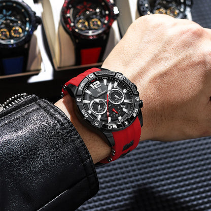 POEDAGAR Montre Homme Luxe Décontractée Étanche Lumineuse Chronographe Date Montre-Bracelet Homme Militaire Quartz de Haute Qualité