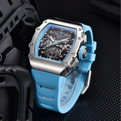 ChronoState Vector Elite Rectangle Skeleton Quartz Watch for Men