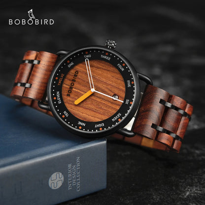 BOBO BIRD Wooden Date Display Watch 42mm Model