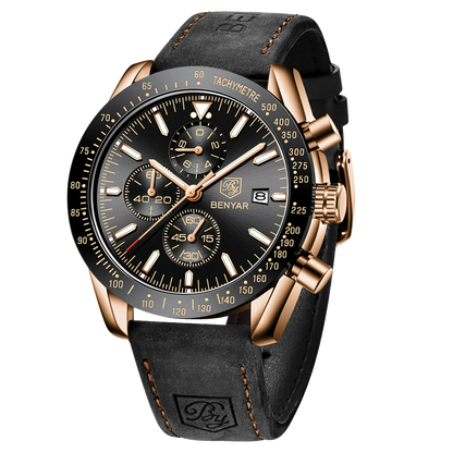 SAPPHERO Chronicle 5140 Classic Leather Strap Watch
