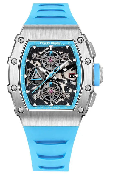 ChronoState Vector Elite Rectangle Skeleton Quartz Watch for Men