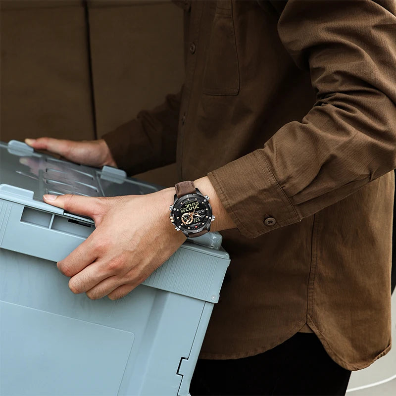 NAVIFORCE Digital Military LED Chronograph Watch 45mm