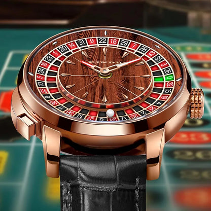 Montre mécanique de luxe pour homme PINDU 2025 en acier inoxydable, mouvement NH35, motif grain de bois, marque supérieure, étanche, verre saphir