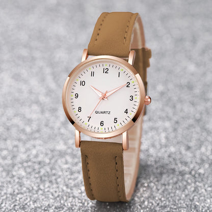 Montres Femme Tendance Décontractées Cadran Arabe Dames Bracelet Cuir Montre à Quartz Reloj Mujer Cadeau Fille