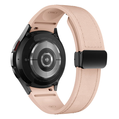 Genuine Leather+silicone Strap for Samsung Galaxy Watch 6 5 7 44mm 40mm 20 Bracelet Galaxy Watch 6 4 Classic 47mm 46mm 43mm 42mm