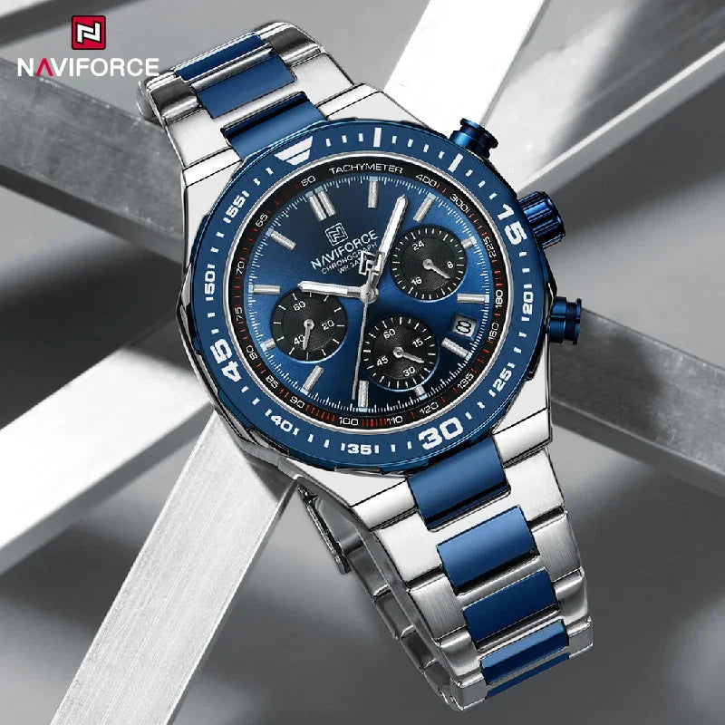 NAVIFORCE NF8049 Stainless Steel Big Face Chronograph