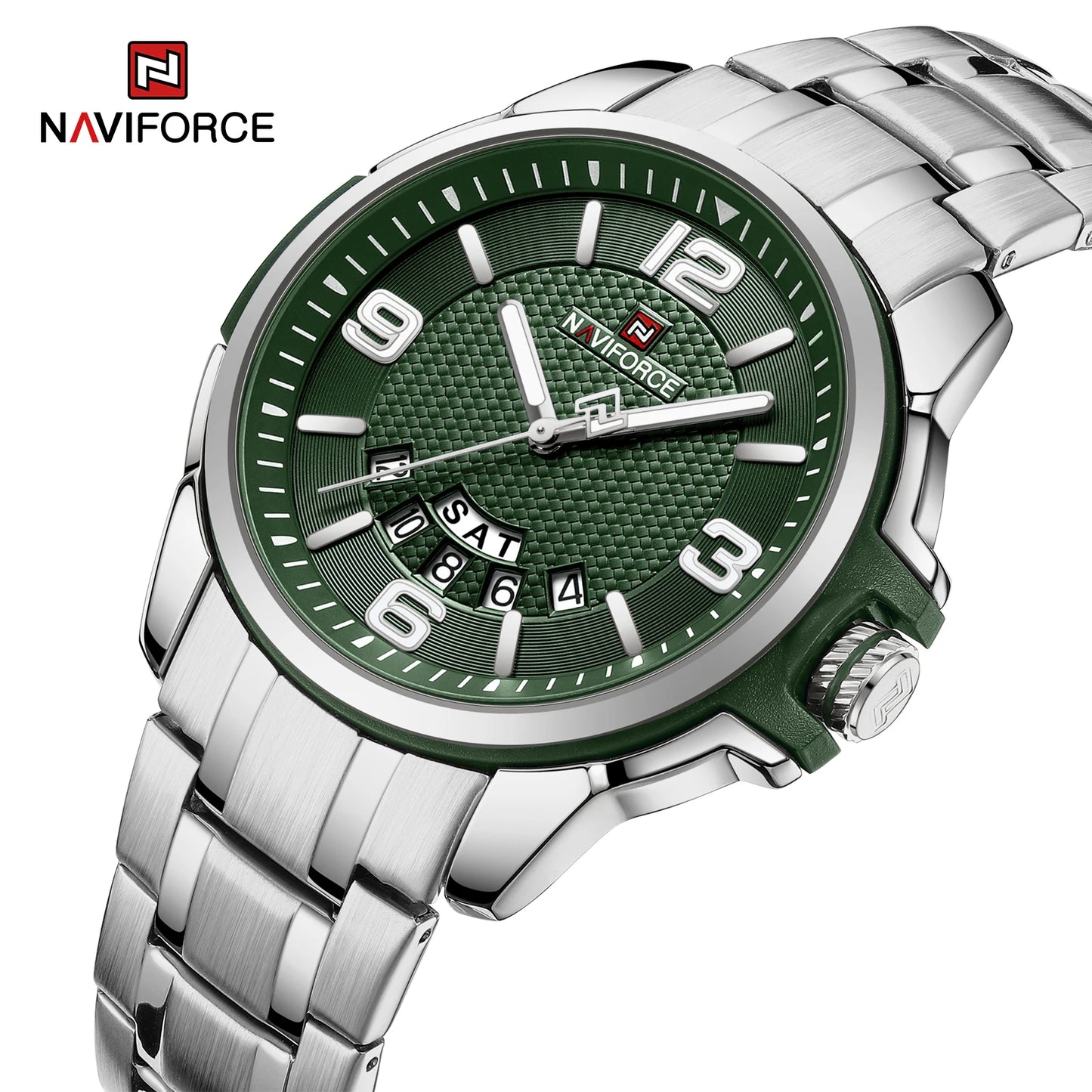 Montre-bracelet à quartz décontractée pour hommes, marque NAVIFORCE, en acier inoxydable, style affaires, étanche et lumineuse, Relogio