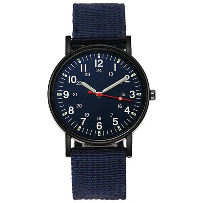 Men's analog watch with large dial and luminous hands