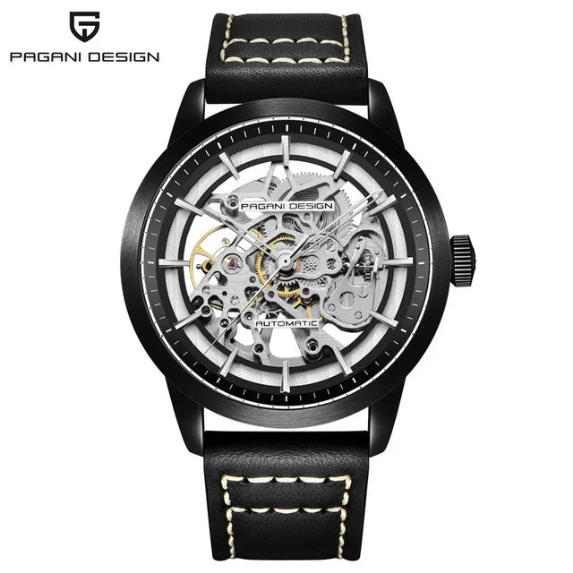 ChronoState Falcon Edge Automatic Skeleton Leather Watch for Men