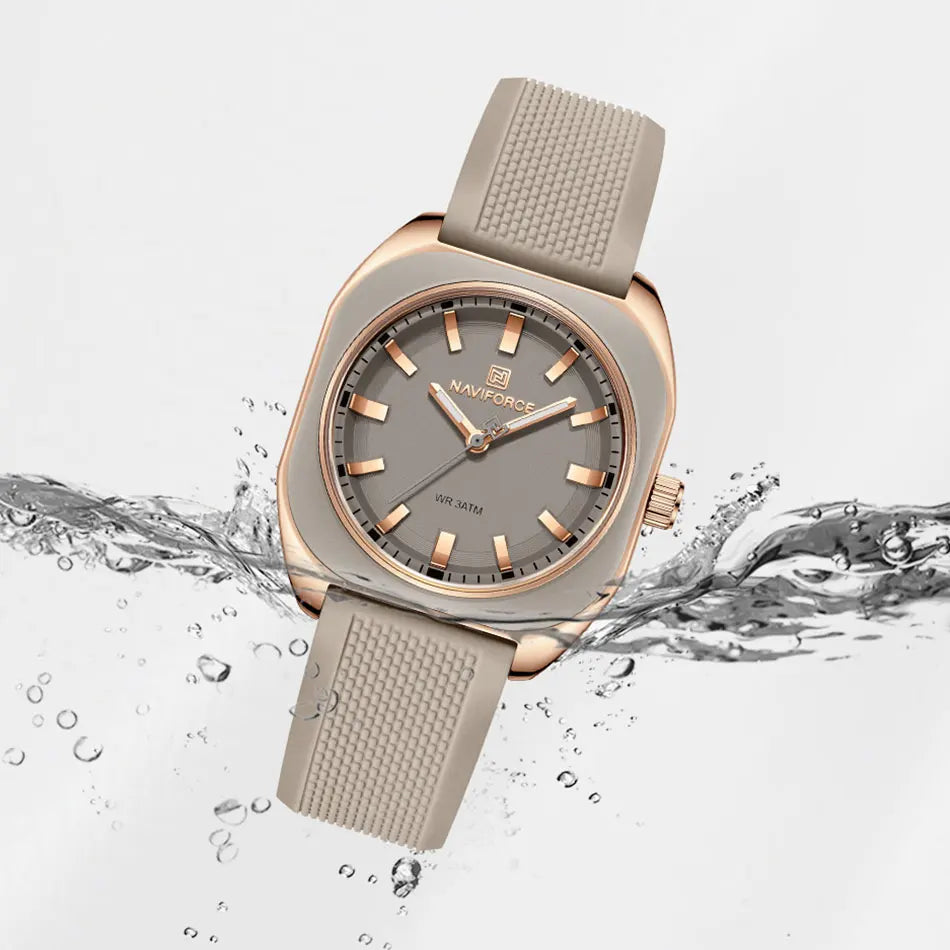 NAVIFORCE – Montre à quartz décontractée et élégante pour femme, bracelet en silicone, cadeau pour femme, montre-bracelet décontractée, Relogio Feminino