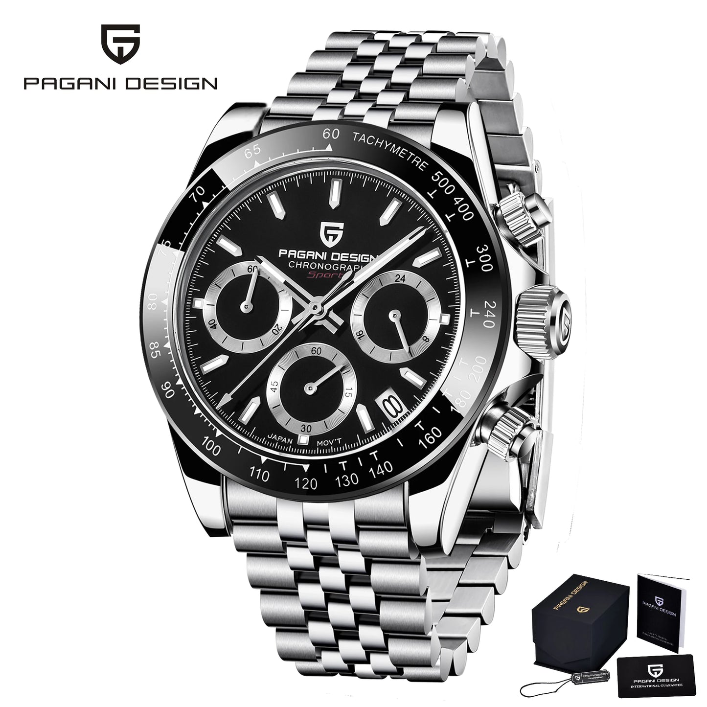 PAGANI DESIGN 2026 NOUVEAU 1664 Montre homme cadran météorite Montre de luxe en saphir à quartz pour hommes Chronographe sport pour hommes Reloj Hombre