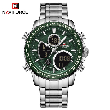 NAVIFORCE 2025 Nouvelle Montre Sport Homme Luxe Originale Montre-Bracelet en Acier Inoxydable Hommes Double Affichage Militaire Montres Étanche