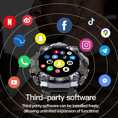Q668 Montre connectée Android 10.0 1.95 pouces Amoled 720*720 Version cellulaire 5G Montre intelligente avec double caméra 800W GPS WIFI Carte SIM 5G