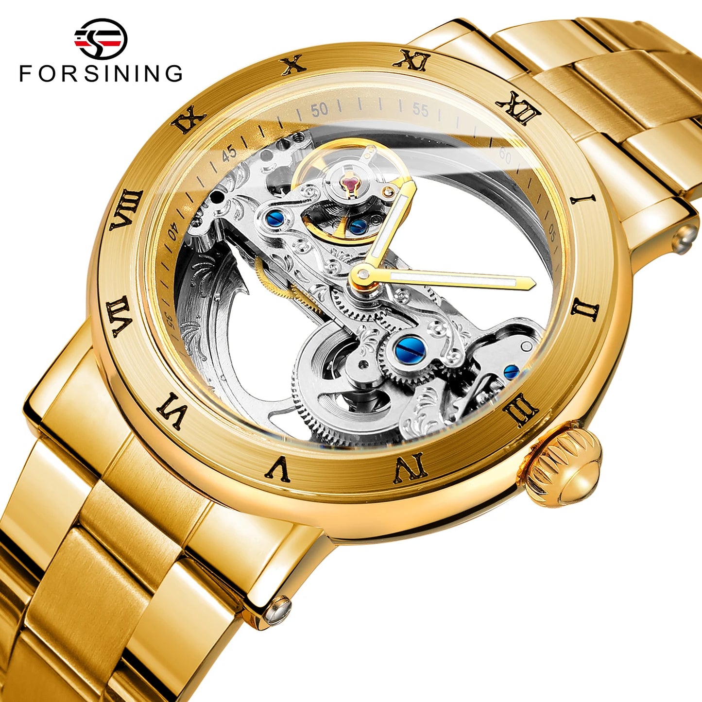 2026 Montre-bracelet de luxe originale en acier inoxydable avec squelette, tourbillon, automatique, mécanique, étanche et lumineuse pour homme