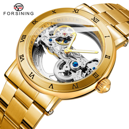 2026 Montre-bracelet de luxe originale en acier inoxydable avec squelette, tourbillon, automatique, mécanique, étanche et lumineuse pour homme