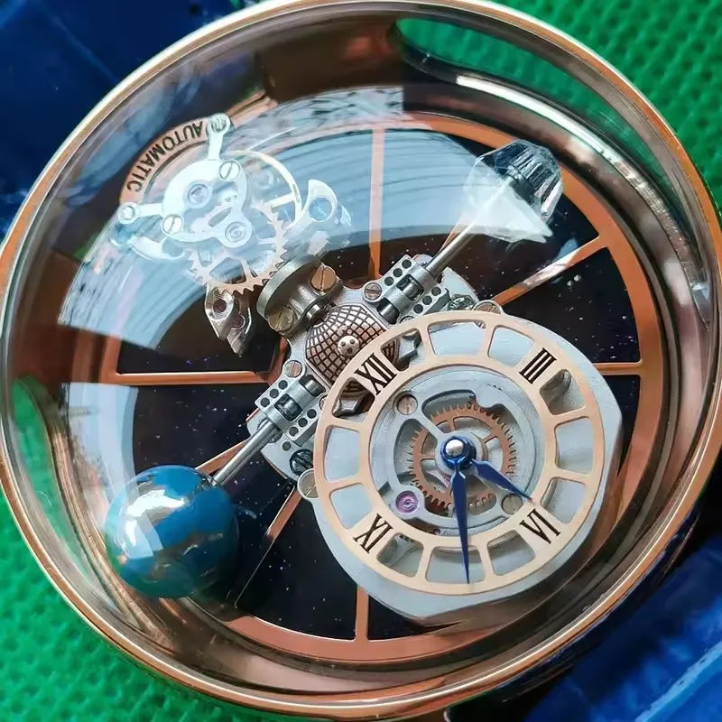 Montre-bracelet homme PINDU Design Montres à quartz roulette céleste étanches