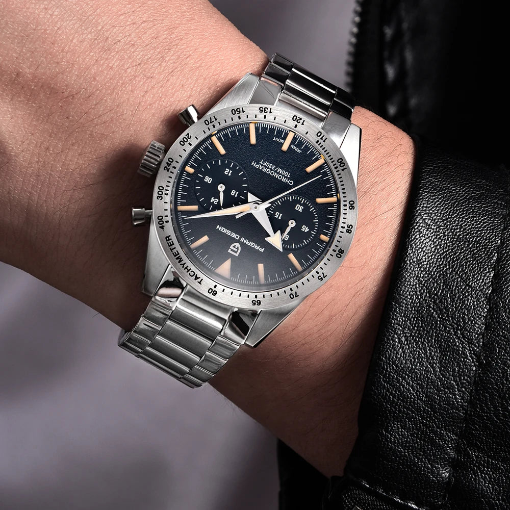 2026 Nouvelle montre homme rétro PAGANI DESIGN Montre à quartz phase de lune pour homme Chronographe sport de vitesse saphir AR VK64 Horloge Reloj Hombre