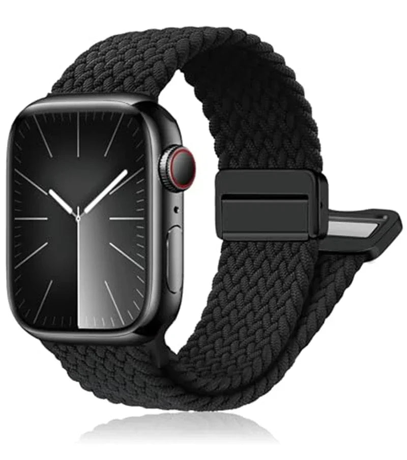 Braided Strap For Apple Watch Band 44mm 40mm 45mm 49mm 41mm 38 buckle Bracelet iWatch Series se 7 3 6 8 9 Ultra 2 Magnetic Band