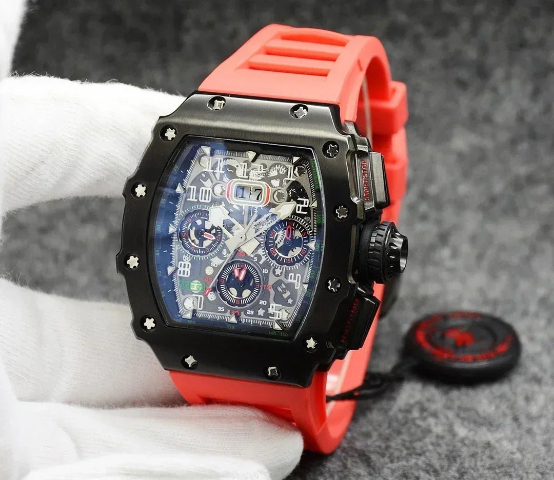 Montre RM en forme de tonneau de haute qualité, marque de luxe supérieure pour montre mécanique homme, montre automatique homme Montre Homme