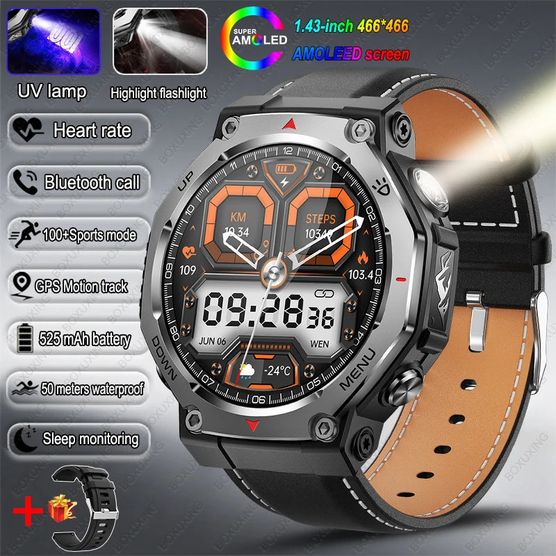 2026 New T-Rex 3 Ultra Outdoor Sports Smart Watch Men GPS Motion Track 5 ATM Waterproof Heart Rate HD Bluetooth Call Smart Watch