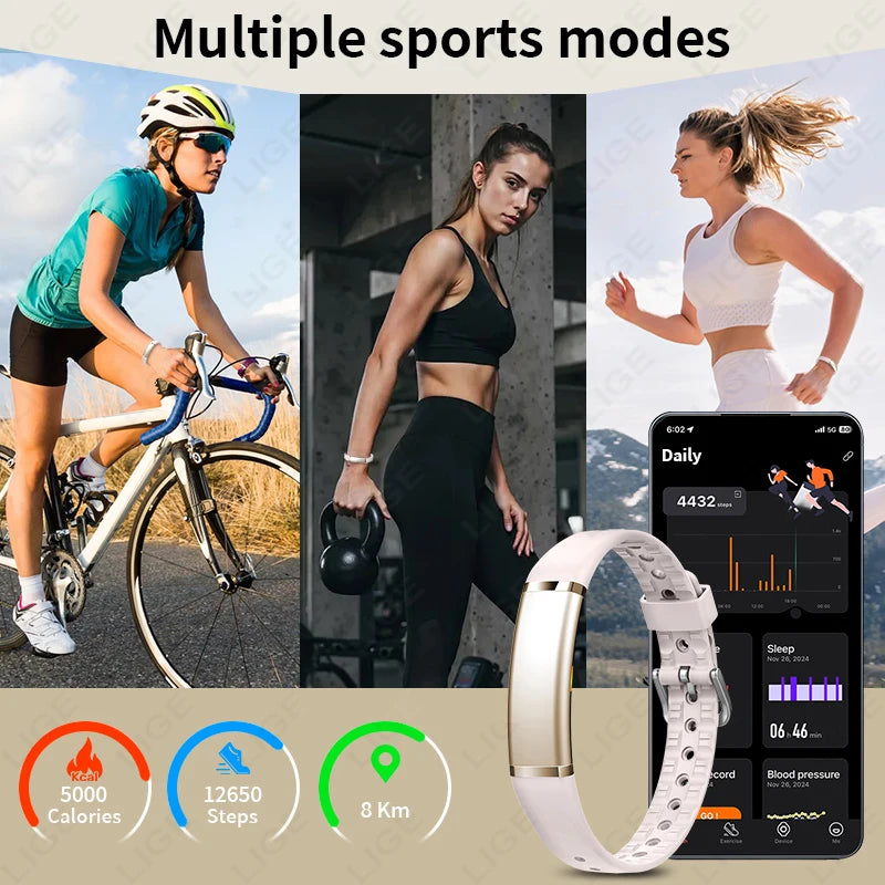 Nouveaux bracelets intelligents SANS écran pour hommes et femmes, bracelet de sport de fitness, fréquence cardiaque, étanche IP68, podomètre, SmartWatch pour Android iOS