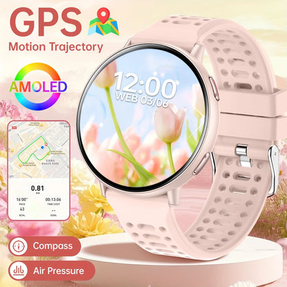 Nouvelle smartwatch GPS chaude AMOLED 1,43, Boussole, étanche IP68, appel Bluetooth, montre multisports, cadeau pour hommes et femmes pour Android