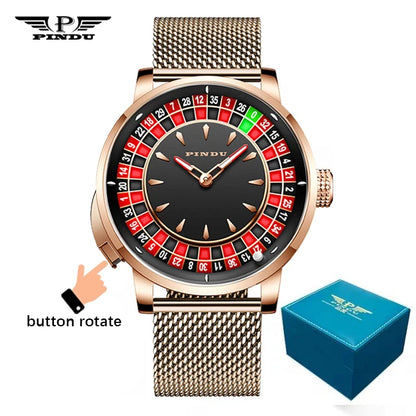 PINDU NH35A Roulette Table Montre mécanique étanche à saphir avec sphère en céramique