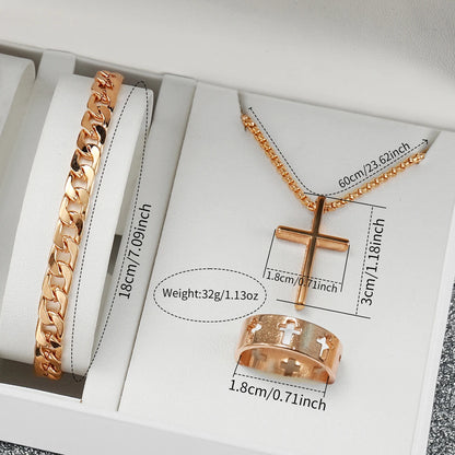 4 pièces/ensemble Montres Homme en Acier Inoxydable Tendance Montre-Bracelet à Quartz de Luxe Ensemble de Bijoux Reloj Hombre (Boîte non incluse)