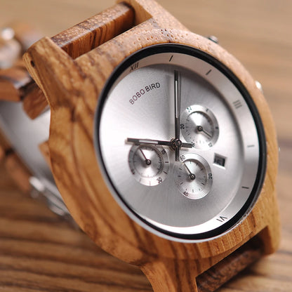 BOBOBIRD Customizable Engraved Wooden Watch for Men - Unique Personalized Birthday Gift for Dad Son Husband Boyfriend Special