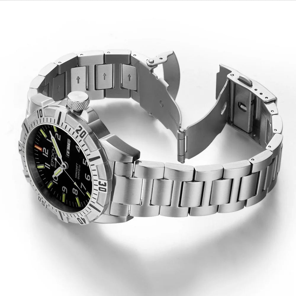 EPOCH AB6020G Montre Militaire Sport Montre-Bracelet à Quartz Tubes Luminescents