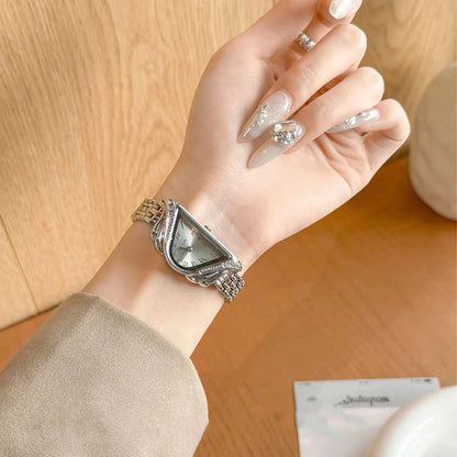 Retro Luxury Women's Watches Fashionable Asymmetrical Design, Premium Bracelet Style, Waterproof Quartz Timepiece, Perfect Gift
