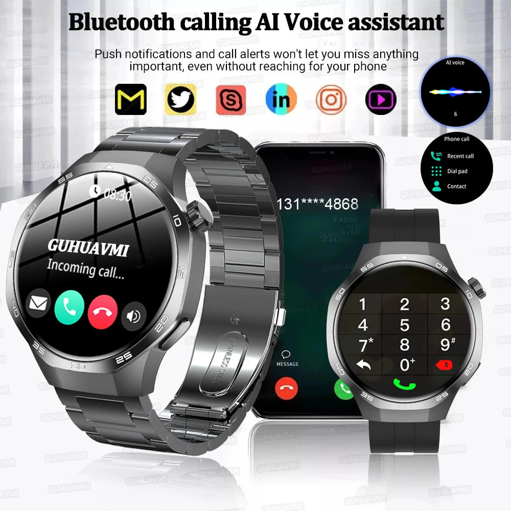 2026 Watch 5 Pro GPS Track Compass Smart Watch Men 360*360 AMOLED Screen NFC BT Call Waterproof Health Monitor Man Smartwatches